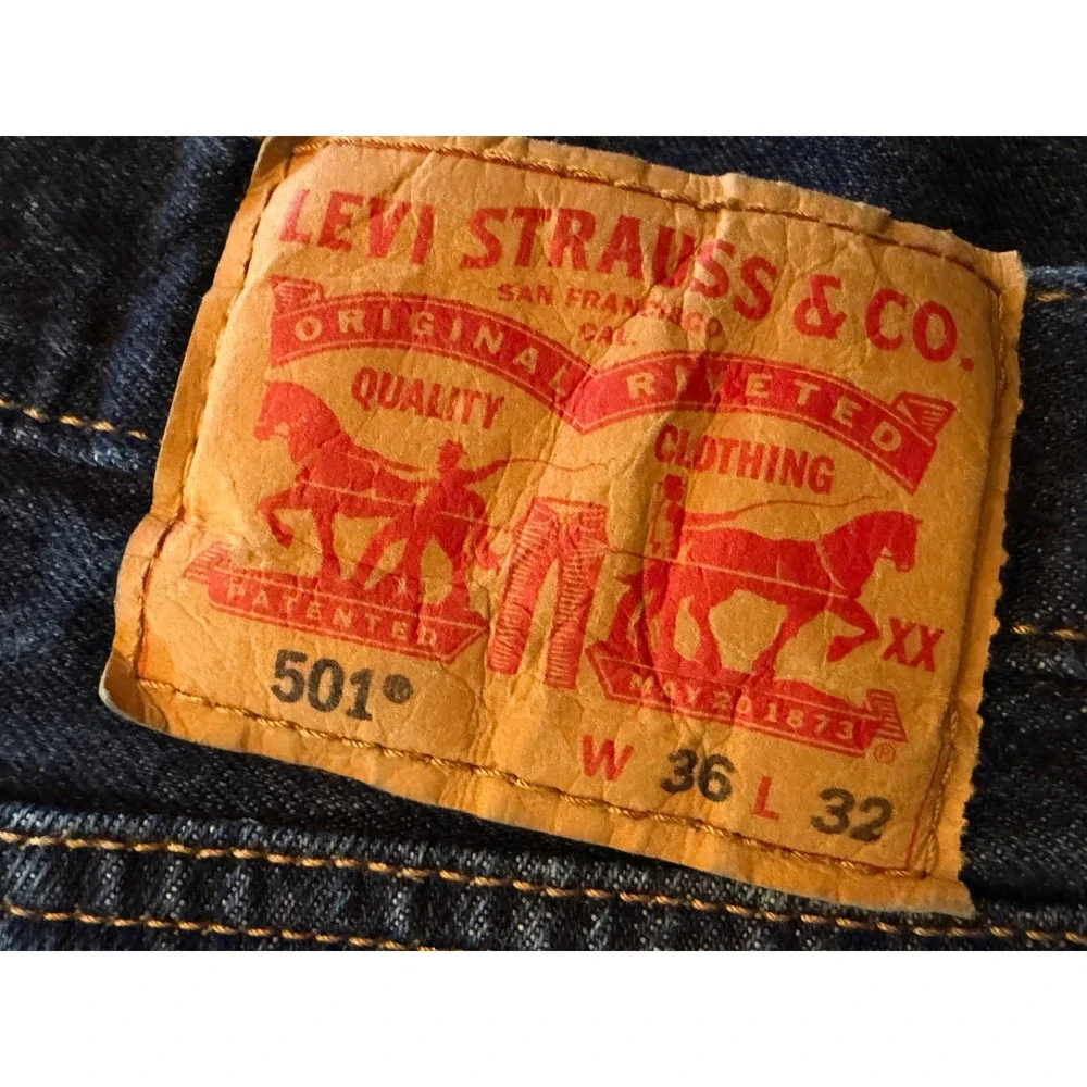 Levi's Button Fly 501 Jeans 36x32 Mens 36‎ x 32 Straight Leg Denim Levi Strauss